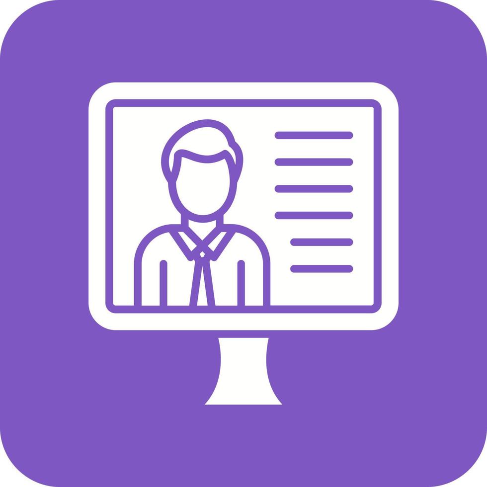 Online Lecture Glyph Round Corner Background Icon vector