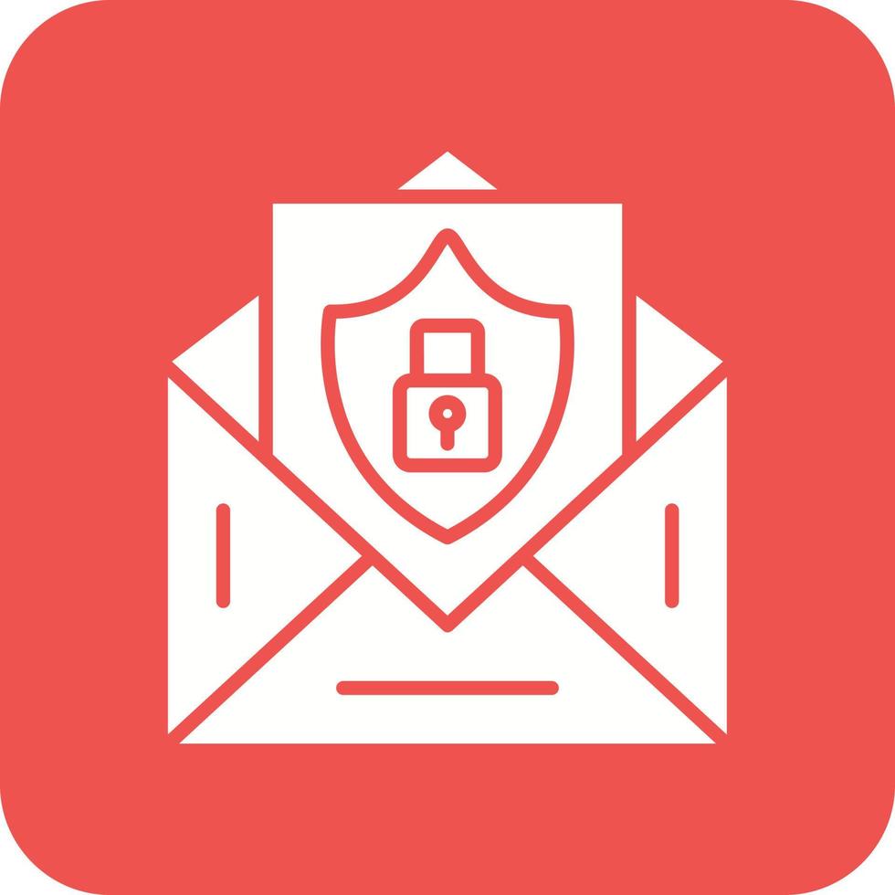 Email Security Glyph Round Corner Background Icon vector