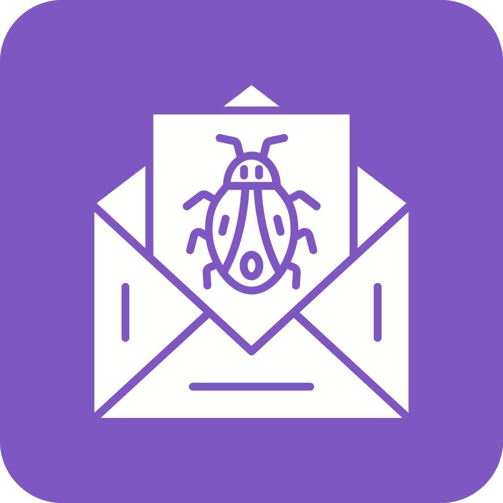 Virus Email Glyph Round Corner Background Icon vector