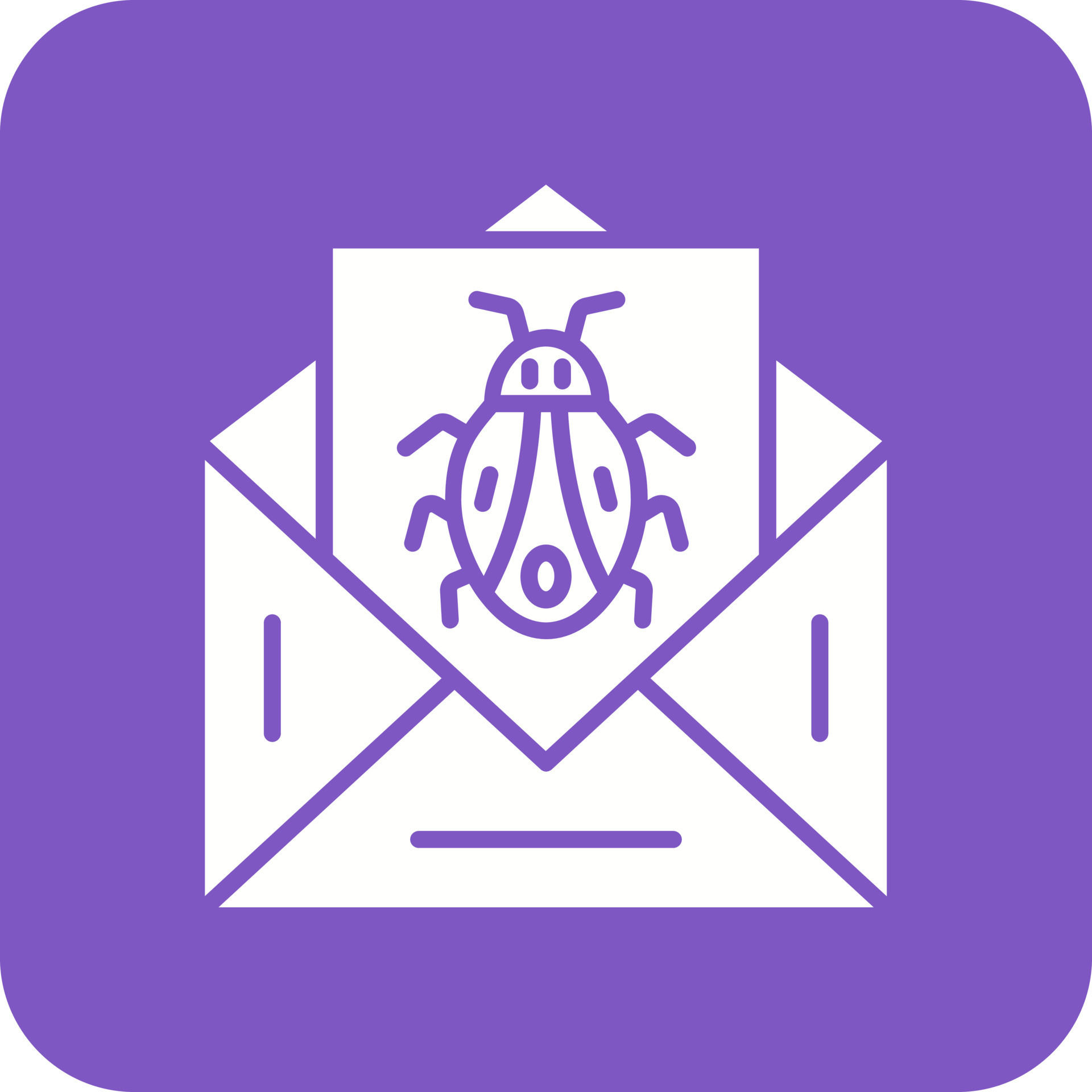 Virus Email Glyph Round Corner Background Icon 15921991 Vector Art at