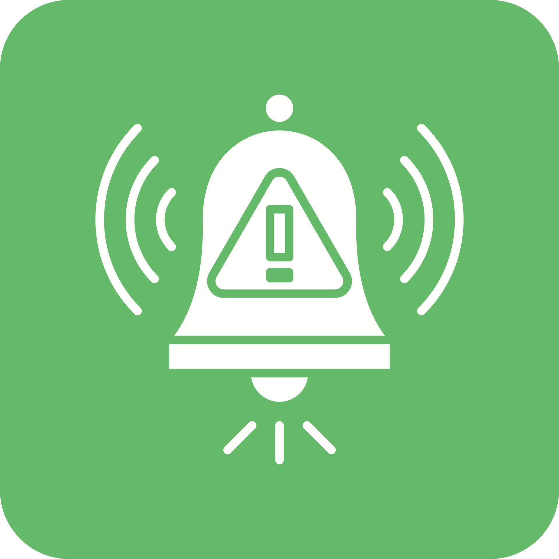 Warning Alarm Glyph Round Corner Background Icon 15922002 Vector Art at
