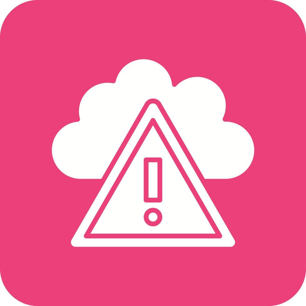 Cloud Alert Glyph Round Corner Background Icon vector