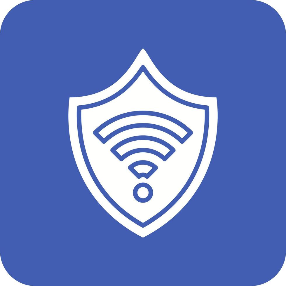 icono de fondo de esquina redonda de glifo de seguridad wifi vector