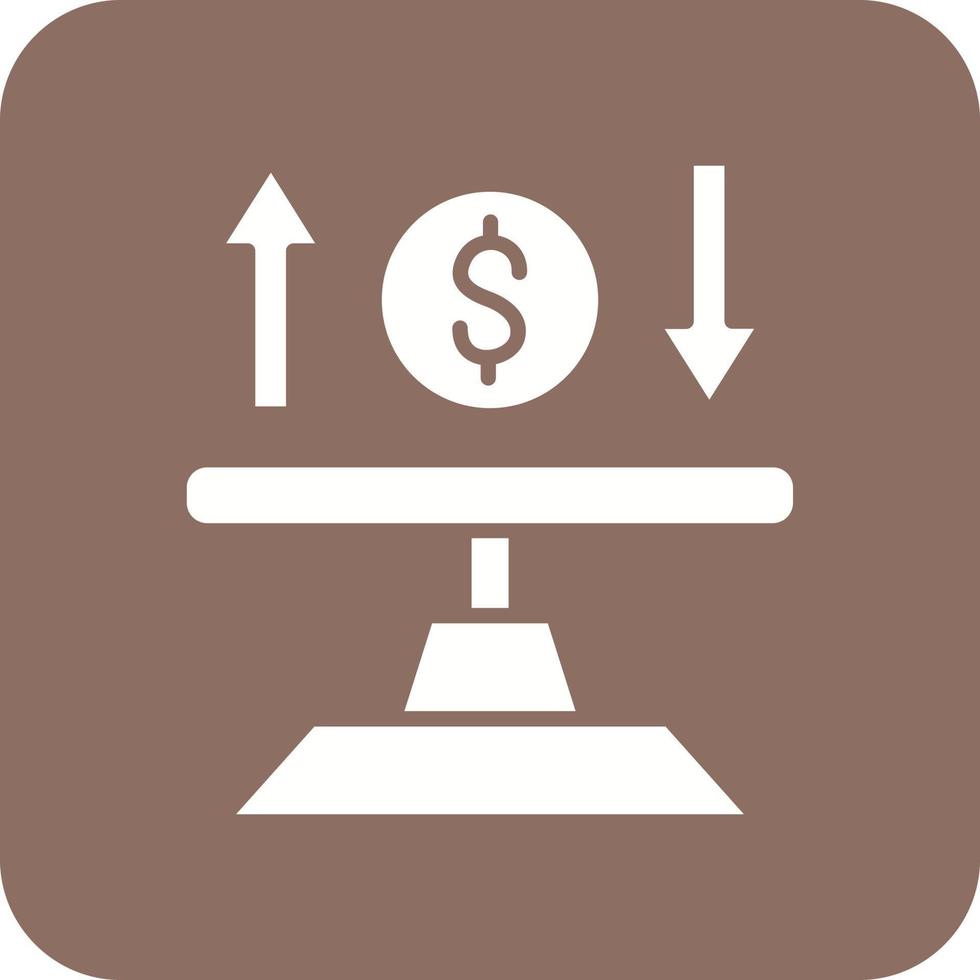 Balance Glyph Round Corner Background Icon vector
