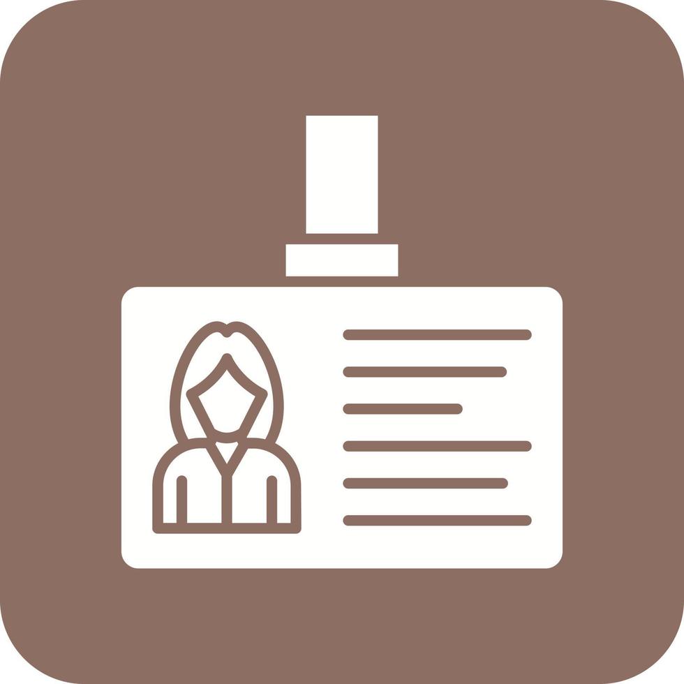 Identification Card Glyph Round Corner Background Icon vector