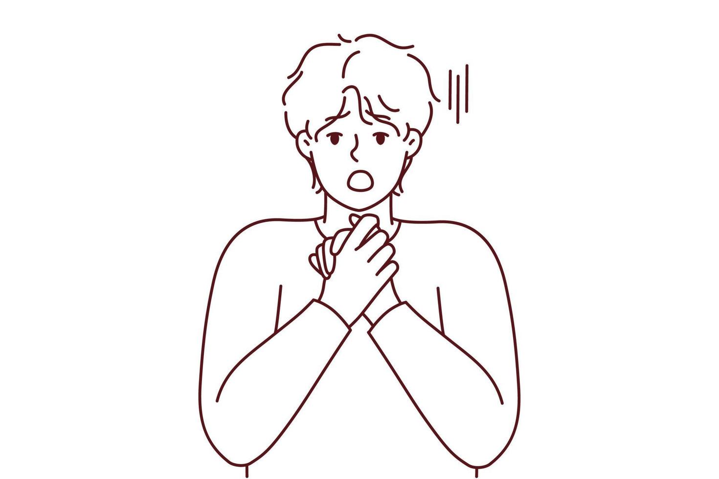 Stunned man shocked by unexpected news vector