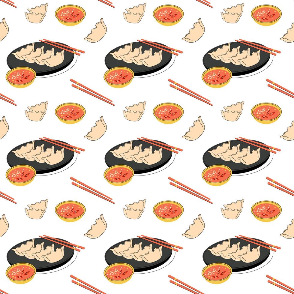 bright vector illustration of Asian food. Japanese menu, Asian dishes for menus and restaurants.