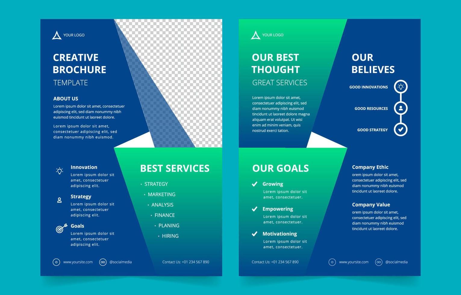 Modern Flat Business Brochures Template vector