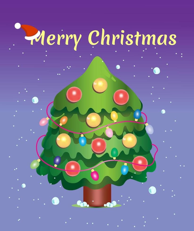 cartel de vacaciones de invierno feliz navidad con color morado vector