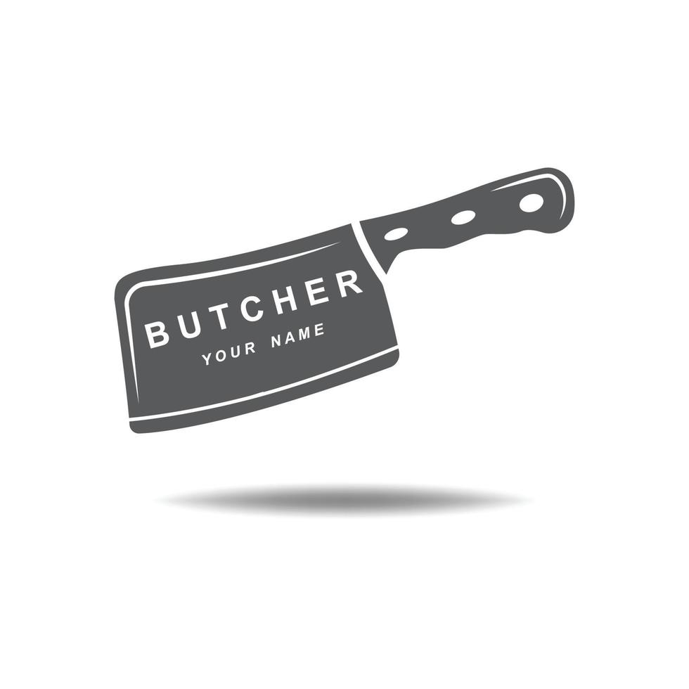 butcher logo vector with slogan template