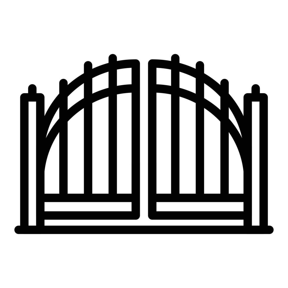 icono de puerta de sensor, estilo de contorno vector