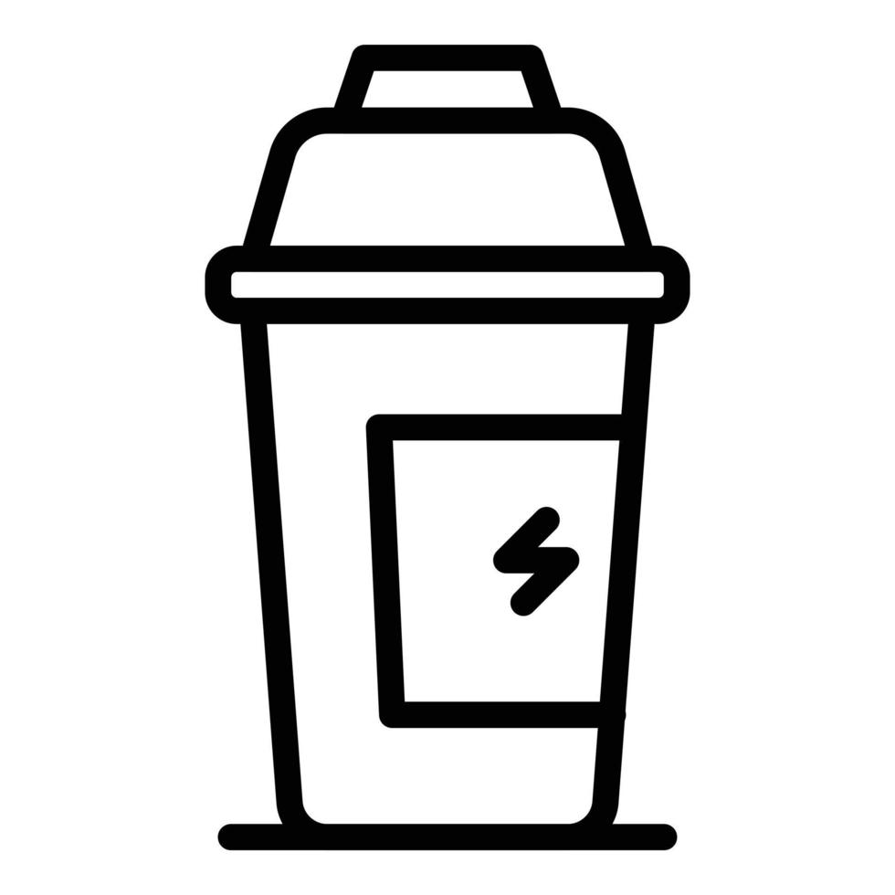 Protein shake icon, outline style vector