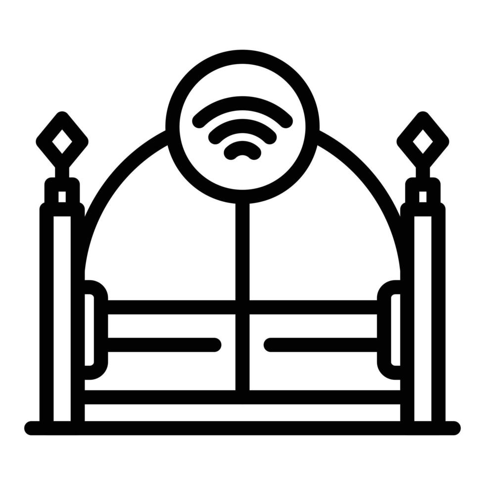 Remote control gate icon, outline style vector