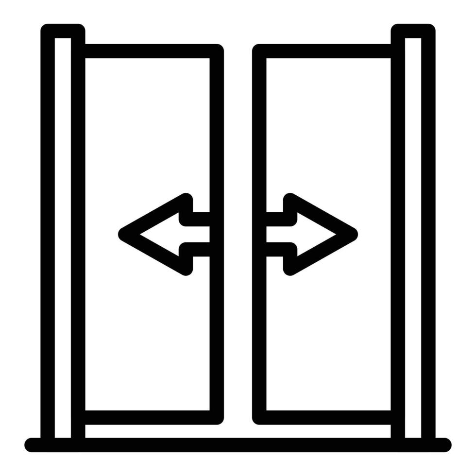 icono de puerta de señal, estilo de esquema vector