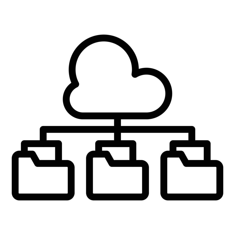 Data storage cloud icon, outline style vector