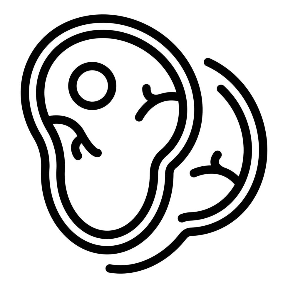 Steak protein icon, outline style vector