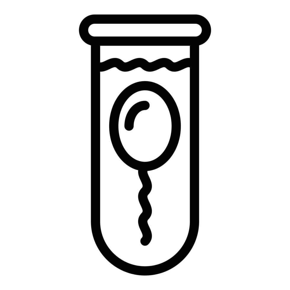 Sperm in test tube icon, outline style vector