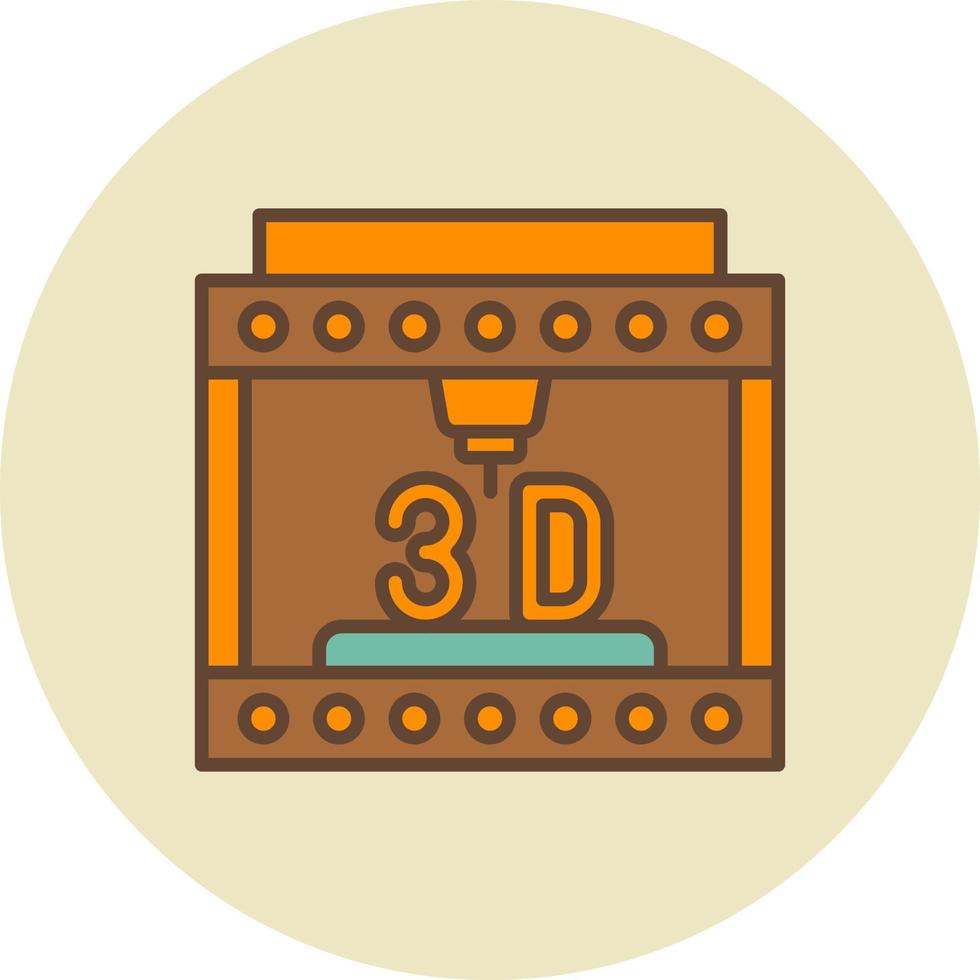 diseño de icono creativo de impresión 3d vector