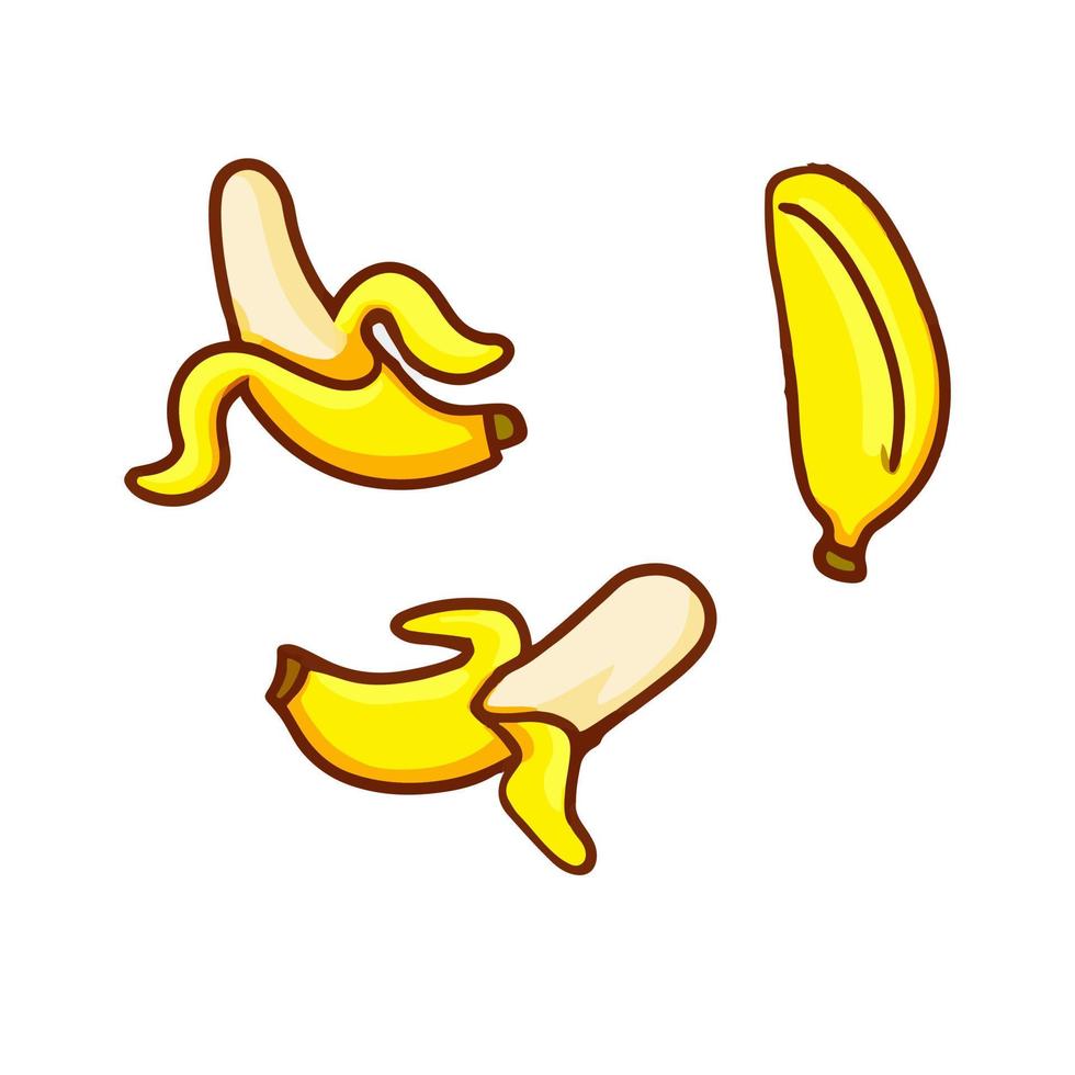 icono de fruta de diseño plano de plátano. conjunto de iconos de plátano. vector. vector