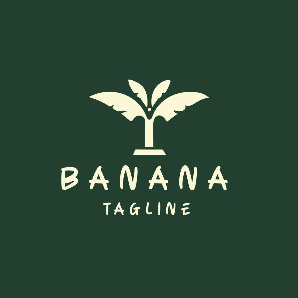 Flat Style Tree Banana Logo Design. vector