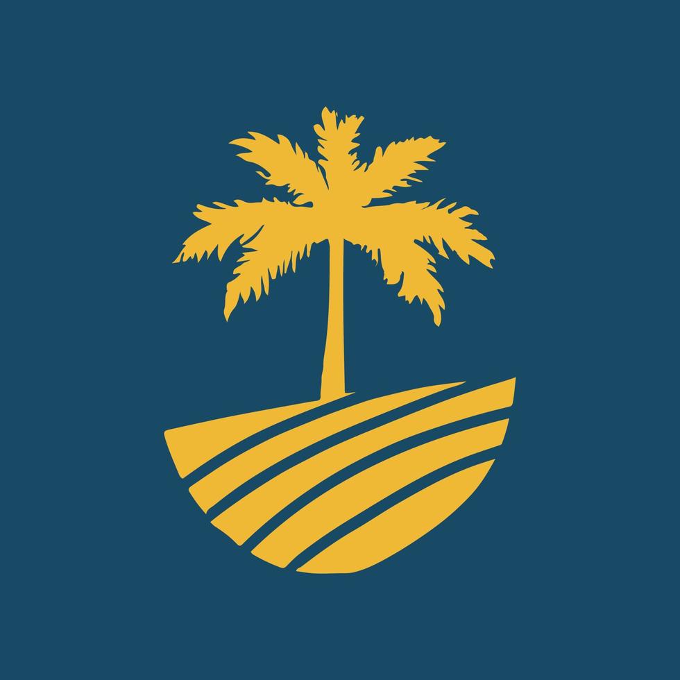 Flat Style Tree Banana Logo Design. vector