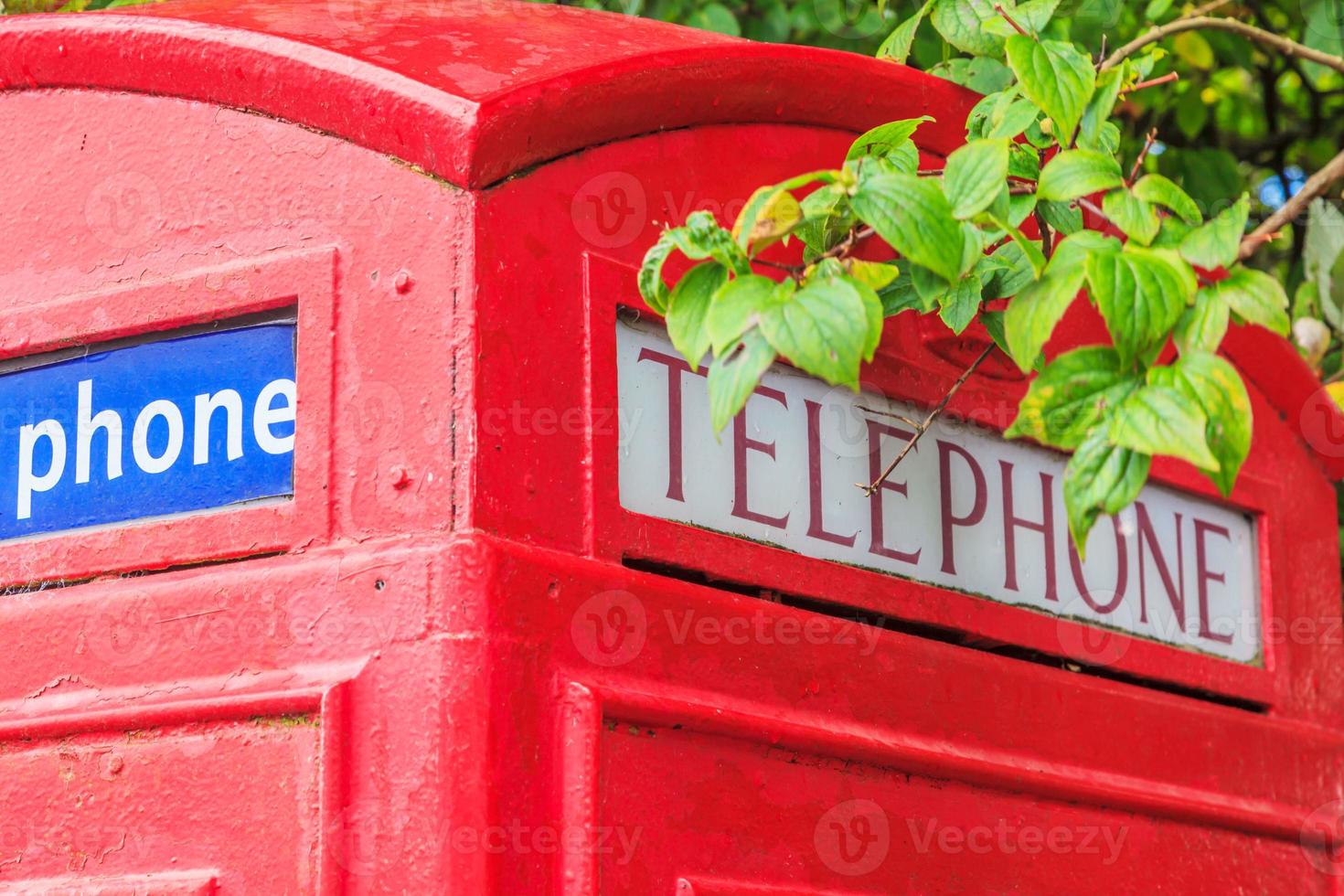 Cutting of a typical English telephone booth photo