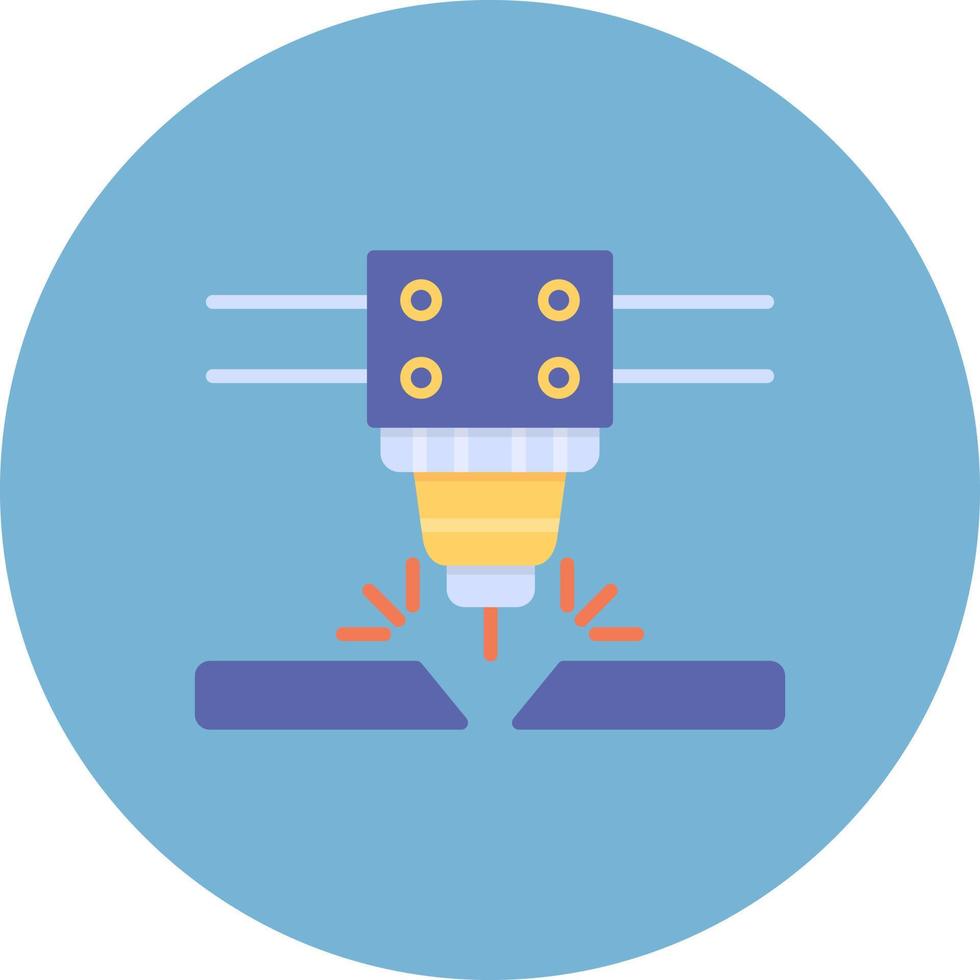 Laser Cutting Machine Creative Icon Design vector