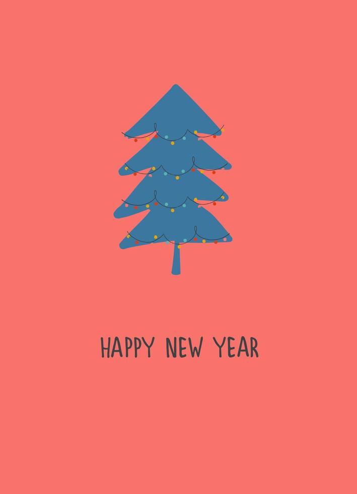 feliz año nuevo 2023 plantilla de tarjeta de felicitación. elegante diseño escandinavo con letras dibujadas a mano vector