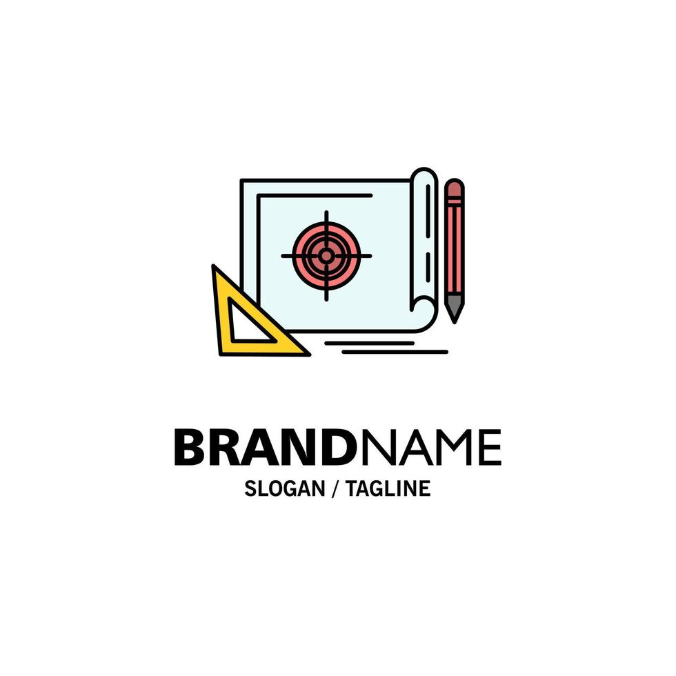 Achievement File File Target Marketing Target Business Logo Template Flat Color vector
