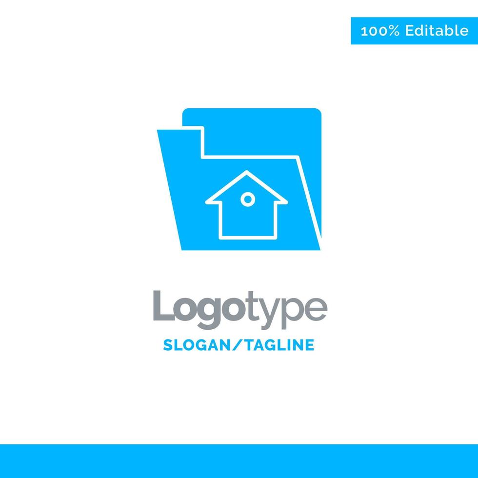 servicio de configuración de archivos de inicio plantilla de logotipo sólido azul lugar para el eslogan vector