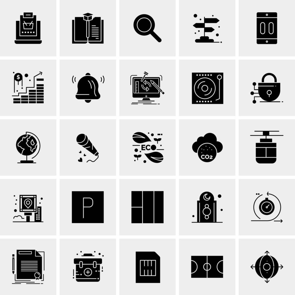 25 iconos de negocios universales vector ilustración de icono creativo para usar en proyectos relacionados con la web y dispositivos móviles