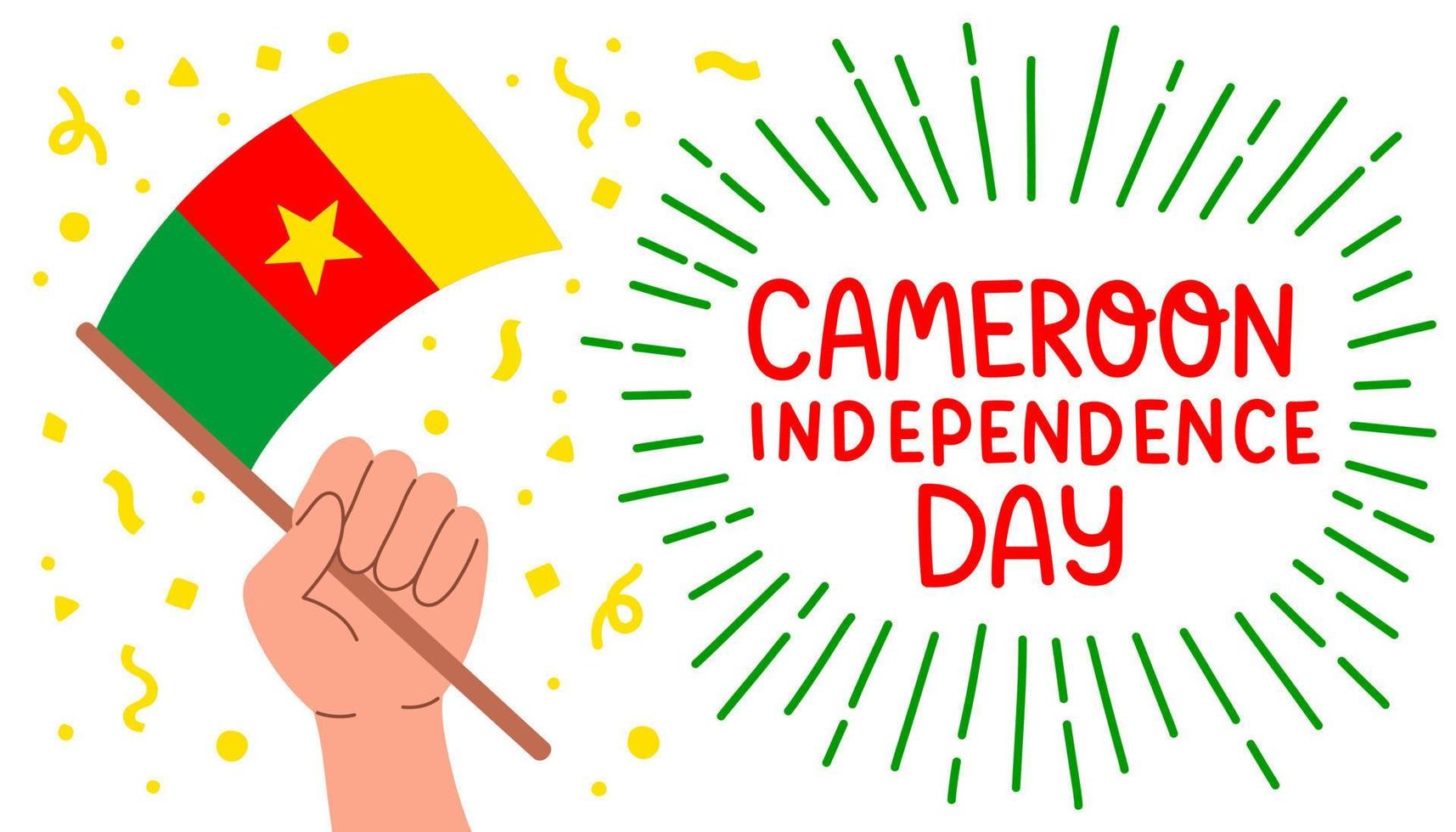 Cameroon Independence Day January 1st Vector. Design for Poster, Banner, Advertising, Greeting Card, Design Element vector