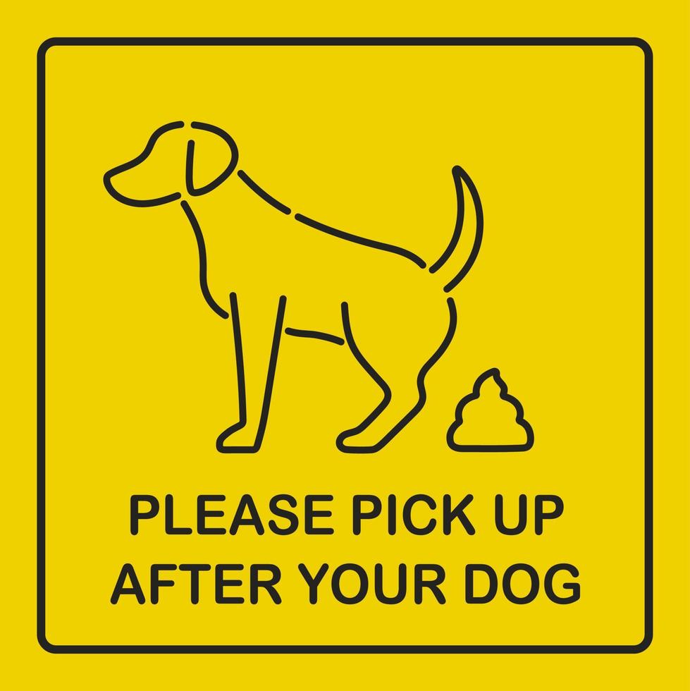 Please Pick up after your dog sign eps10 isolated. Vector illustration