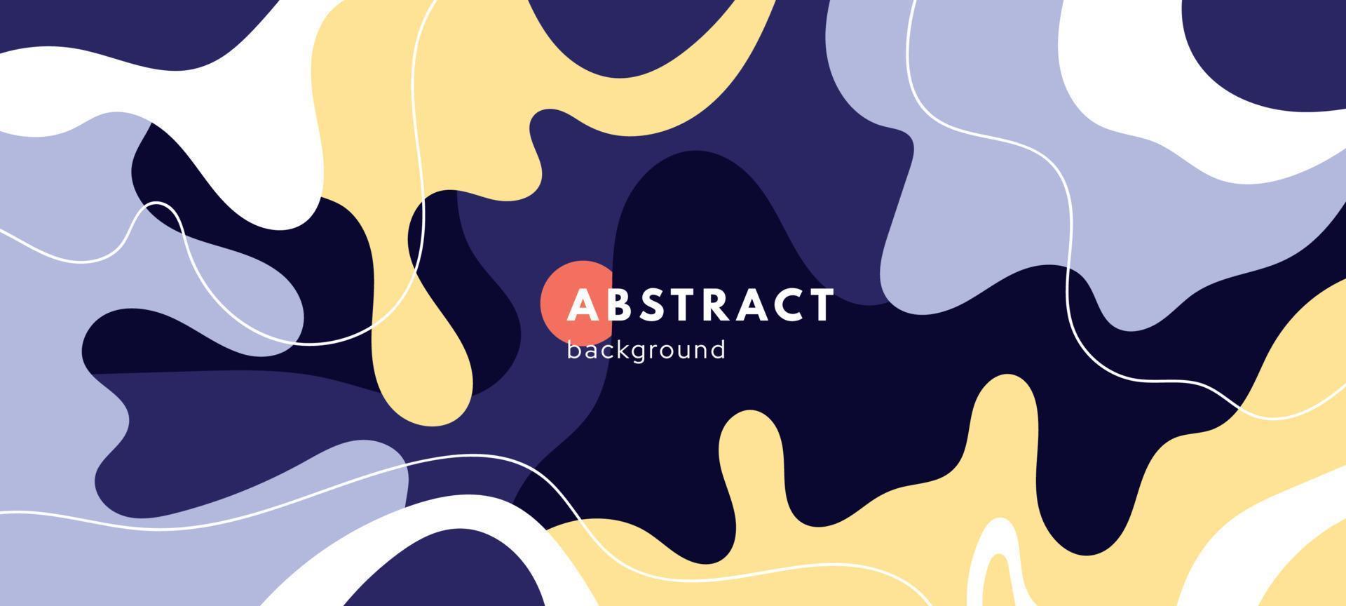 Abstract dynamic blob wave banner. Pattern liquid blob motion, smooth shapes. Flat vector illustration