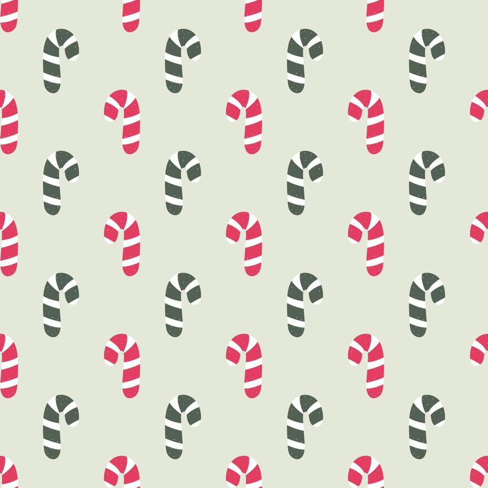 Christmas vector seamless pattern with candy canes. Happy New Year and Merry Xmas background. Vector winter holidays print for textile, wallpaper, fabric, and wrapping paper.