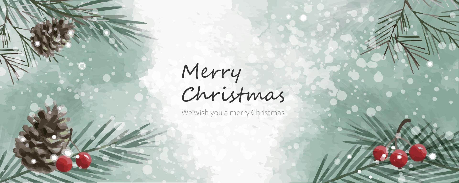 Christmas background with watercolor vector