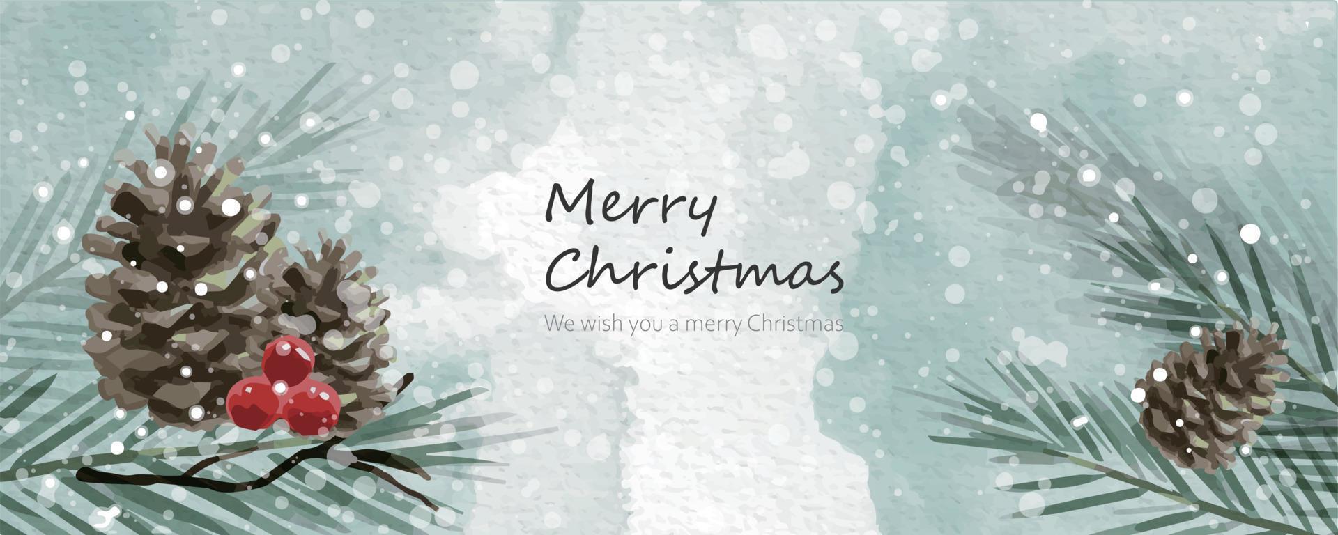 Christmas background with watercolor vector
