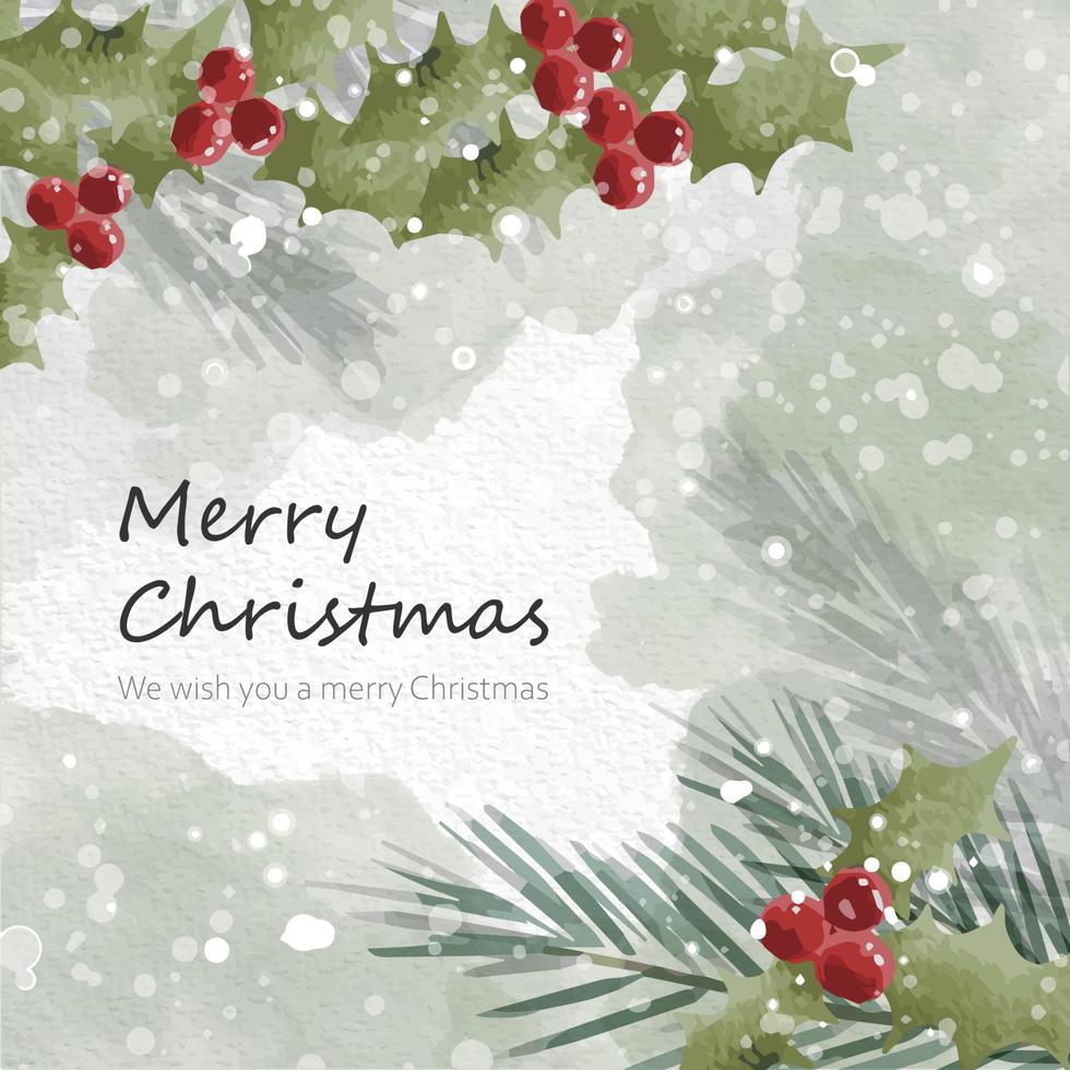 Christmas background with watercolor vector