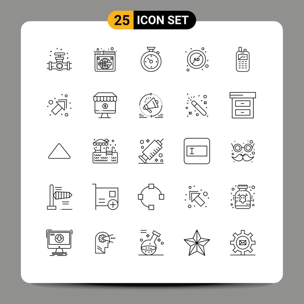 Modern Set of 25 Lines Pictograph of protection advertising world ad block hotel Editable Vector Design Elements