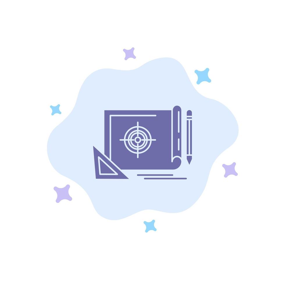 Achievement File File Target Marketing Target Blue Icon on Abstract Cloud Background vector