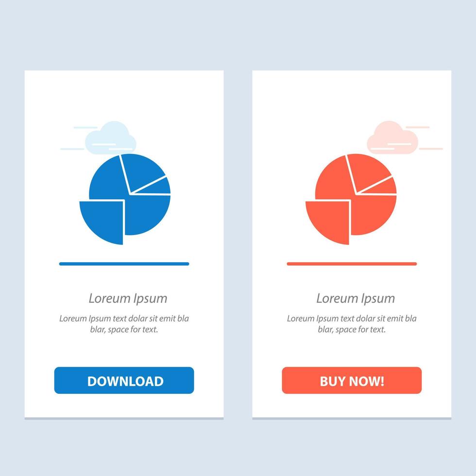 Analytics Chart Pie Graph  Blue and Red Download and Buy Now web Widget Card Template vector