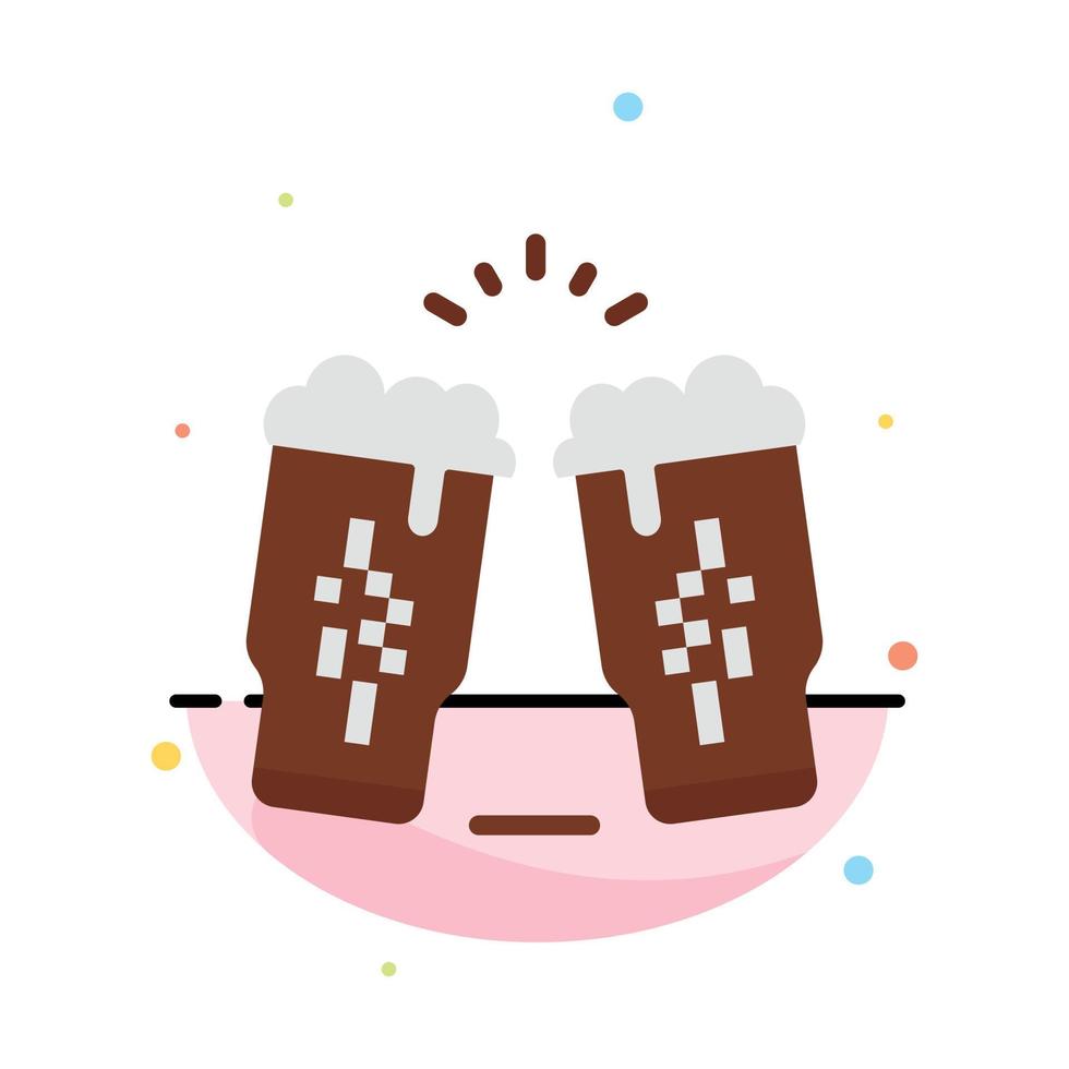 Beer Drink Wine Glass Ireland Abstract Flat Color Icon Template vector