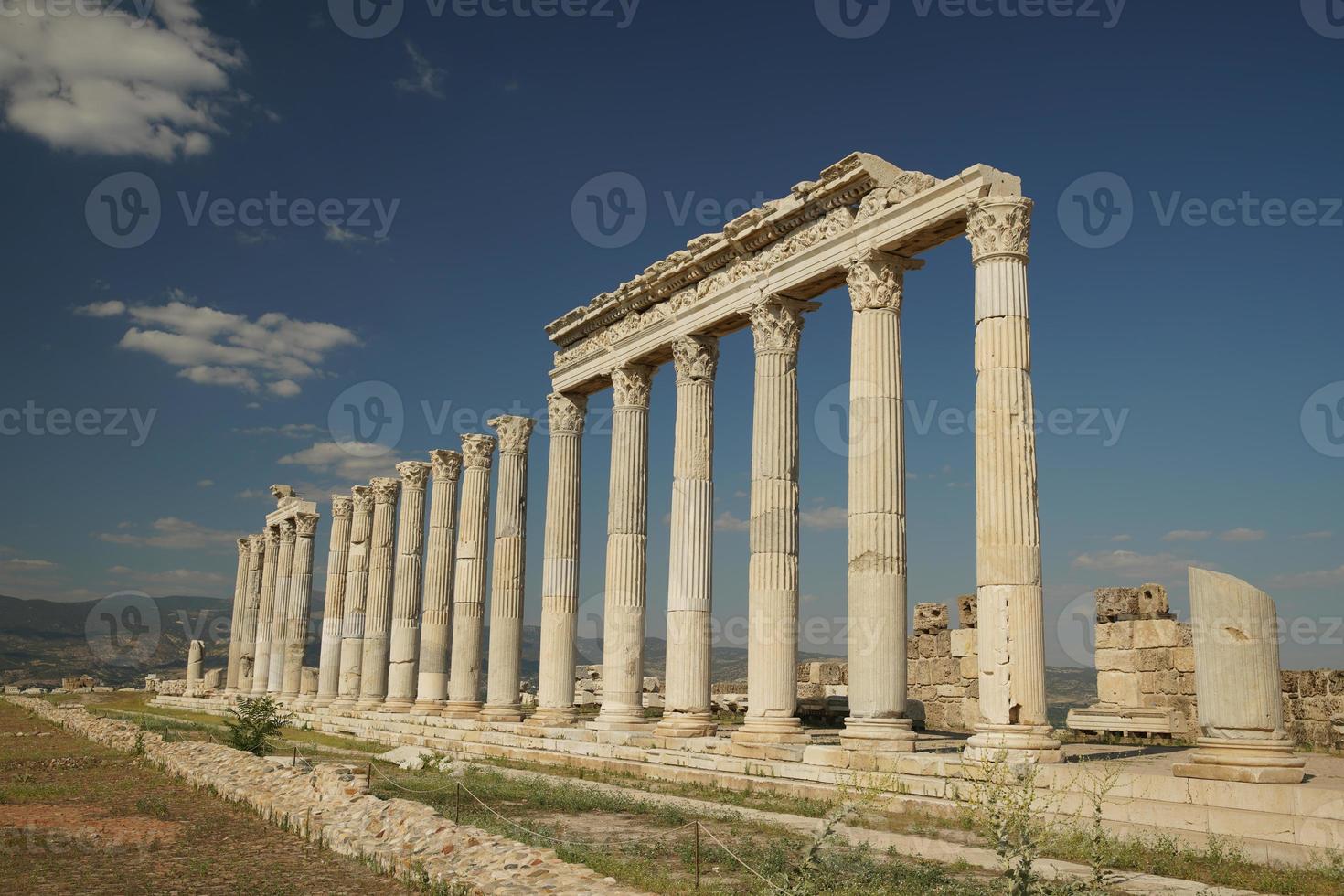 Columns in Laodicea on the Lycus Ancient City in Denizli, Turkiye photo