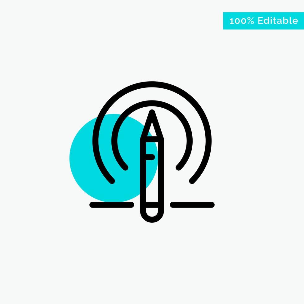 Learning Pencil Education Tools turquoise highlight circle point Vector icon