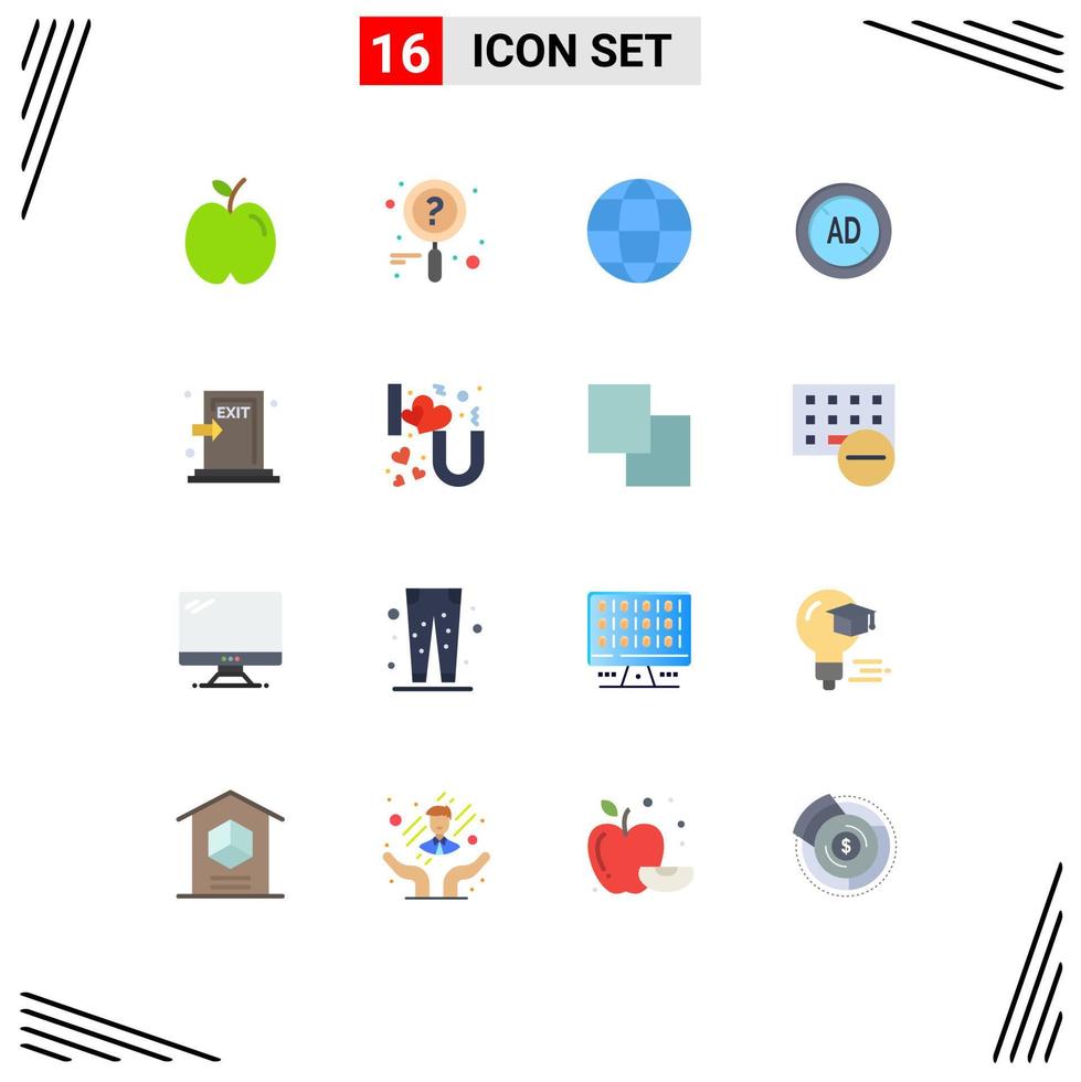 16 iconos creativos signos y símbolos modernos de educación de emergencia de evacuación bloqueador digital paquete editable de elementos de diseño de vectores creativos