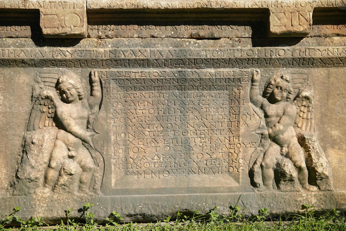 Sarcophagus in Aphrodisias Ancient City in Aydin, Turkiye photo