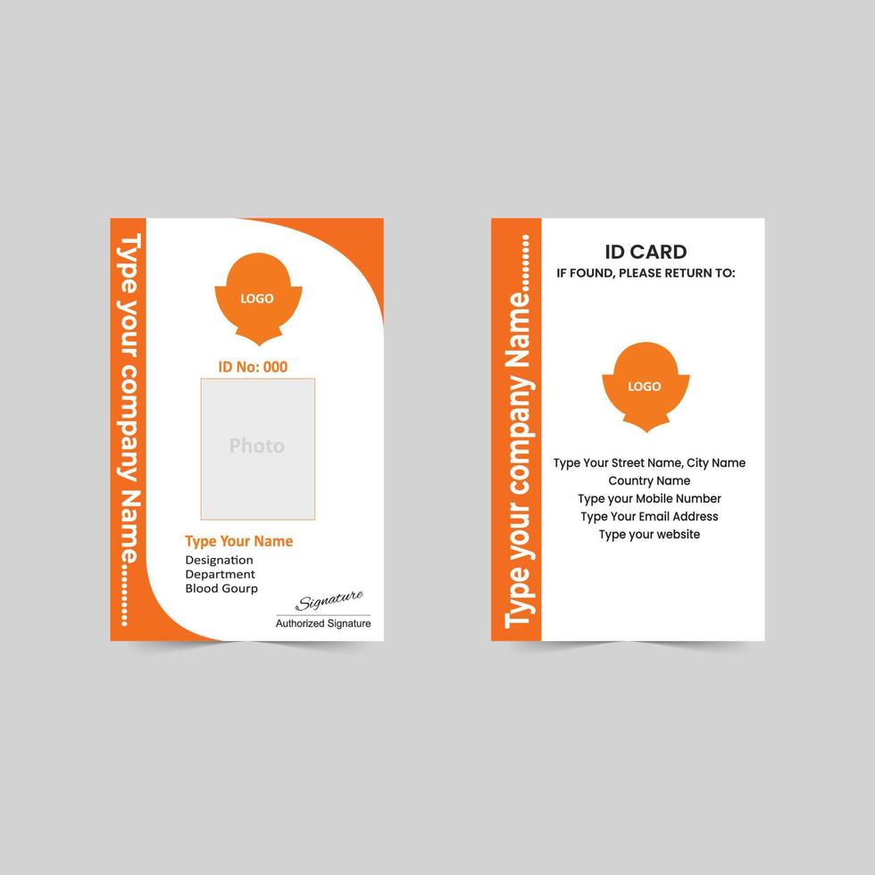 Modern corporate Identity Card, elegant busineess company id card, Student Id Card vector