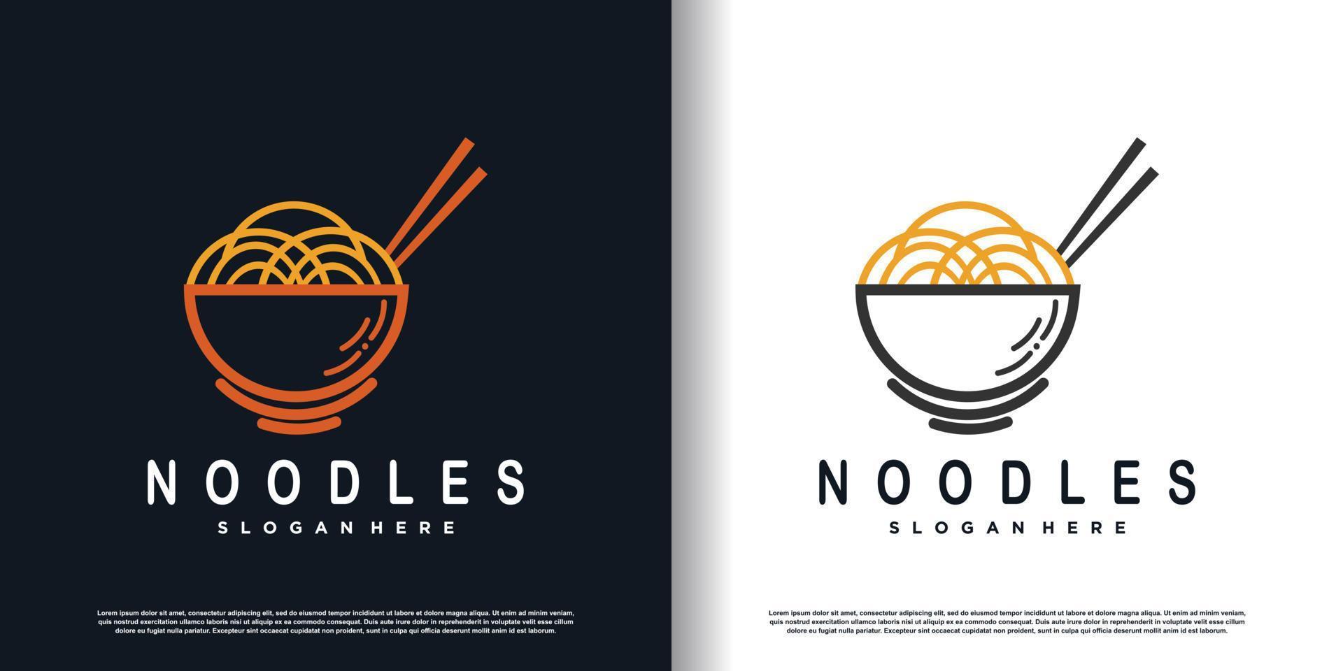 noodle logo design vector with modern concept premium vector