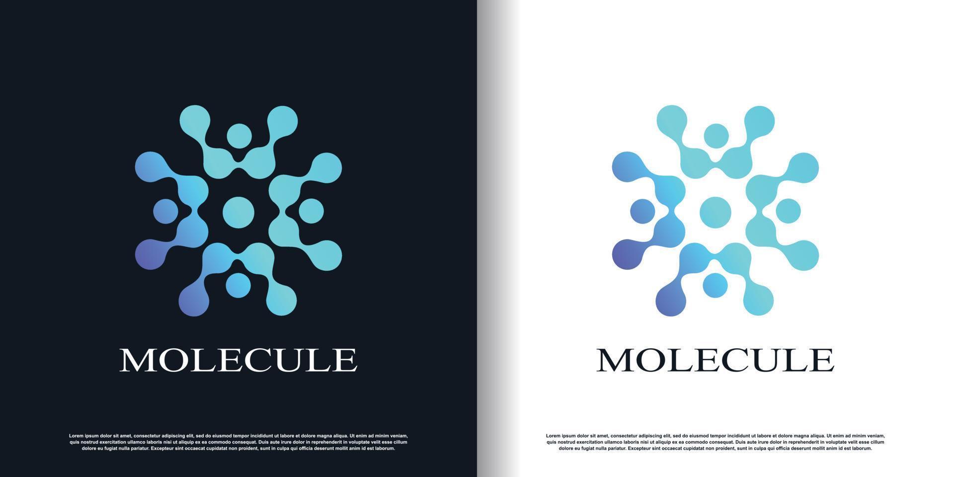 vector de diseño de logotipo de molécula con vector premium de concepto creativo