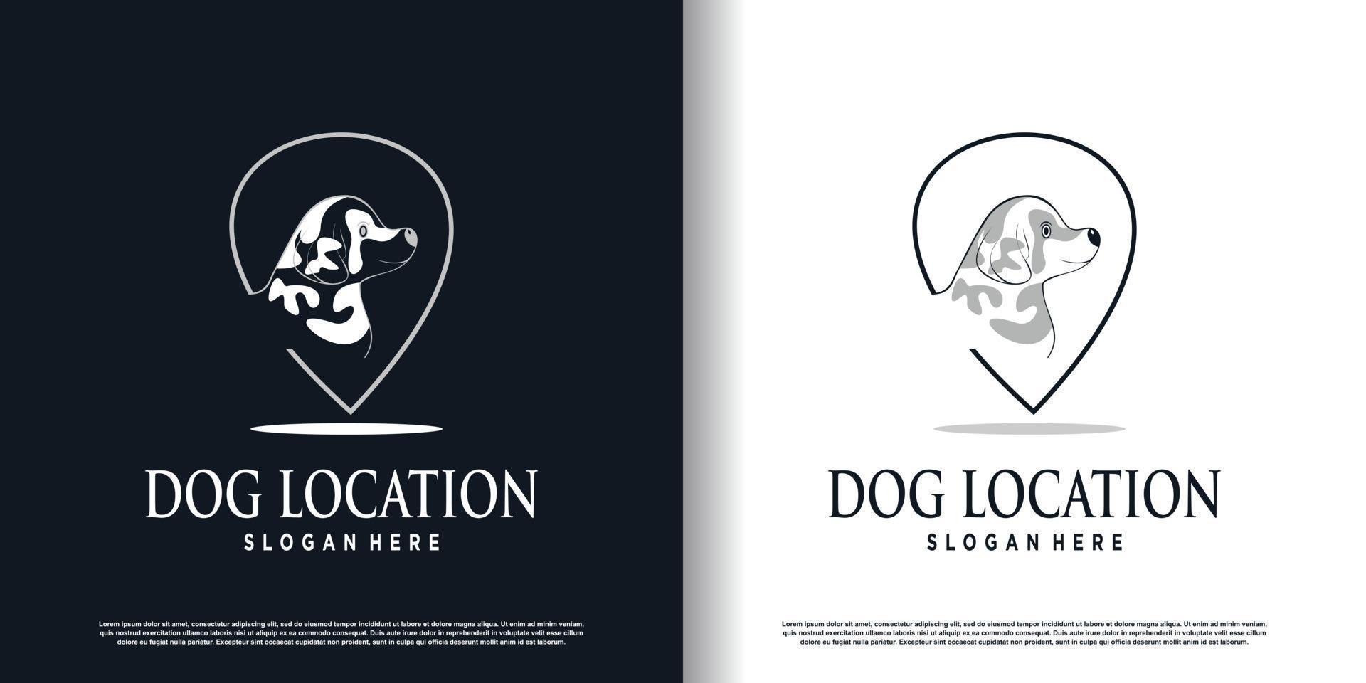 pet location logo design with modern abstract concept premium vector